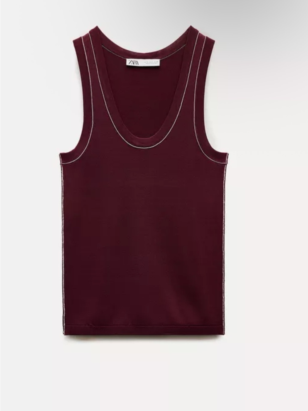Zara burgundy Scoop Neck Sleeveless Tank